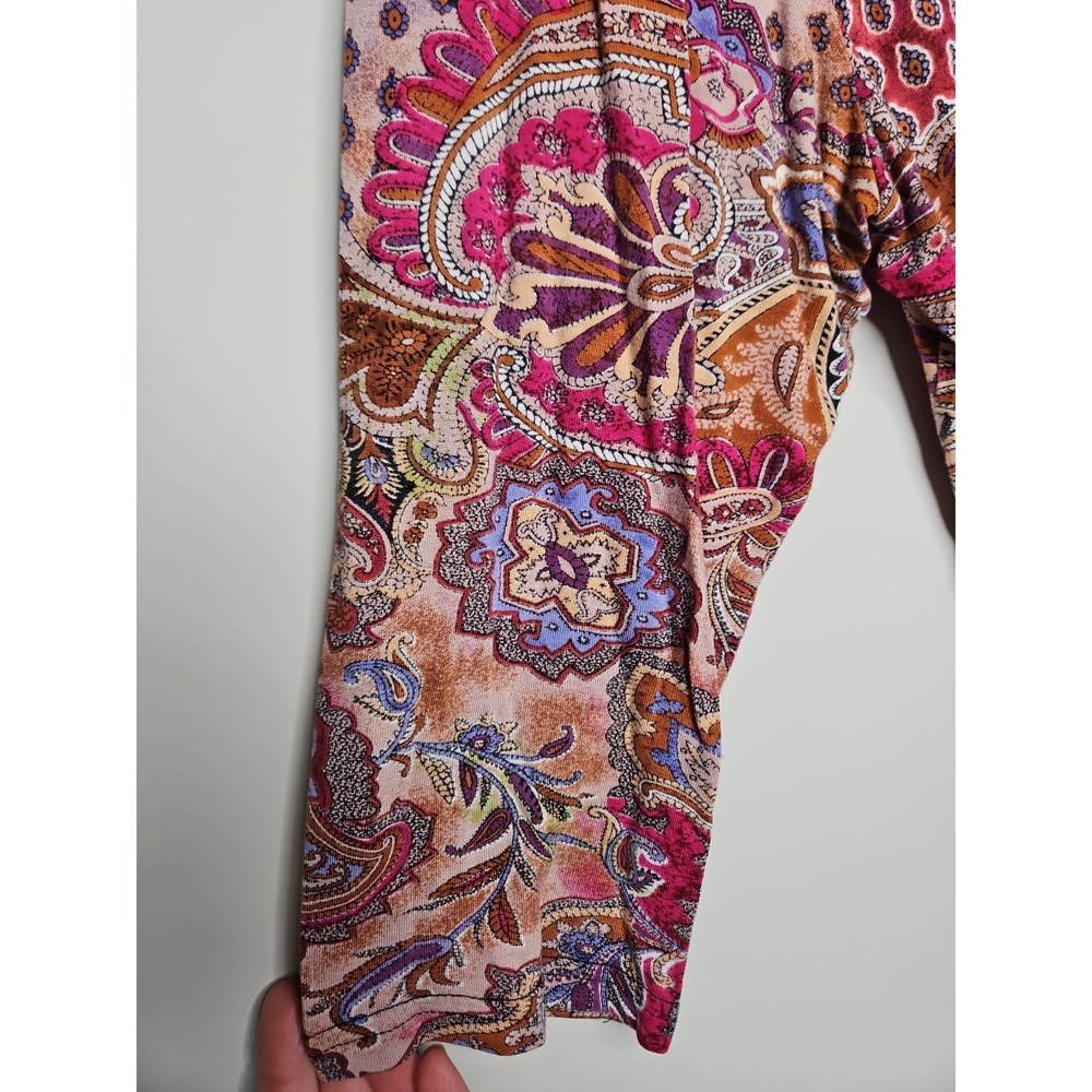 Parsley & Sage XL Vanessa Tunic Top Pink Paisley Floral Boho Fairy CottageCore - Picture 3 of 14